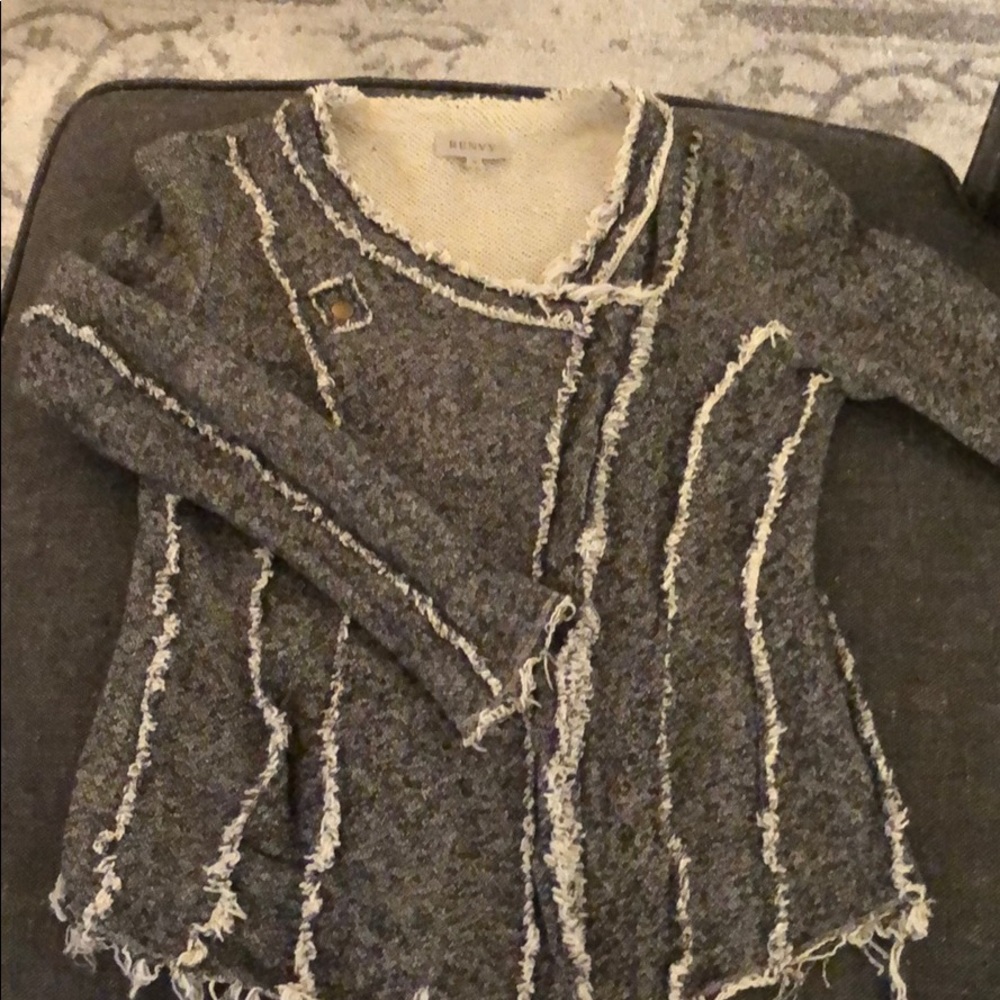 Reny French terry zip front knit jacket
